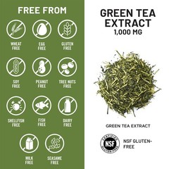 Green Tea Extract Capsules 1000 mg – 50% EGCG & 98% Polyphenols – Extra Stren…