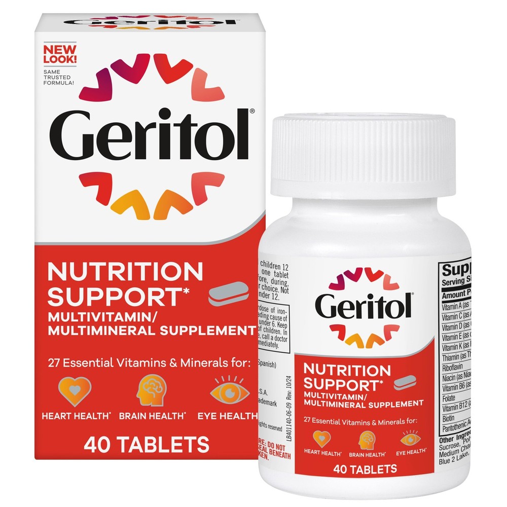 Geritol Multivitamin Supplement Contains B-Vitamins, Antioxidants, Iron 40ct