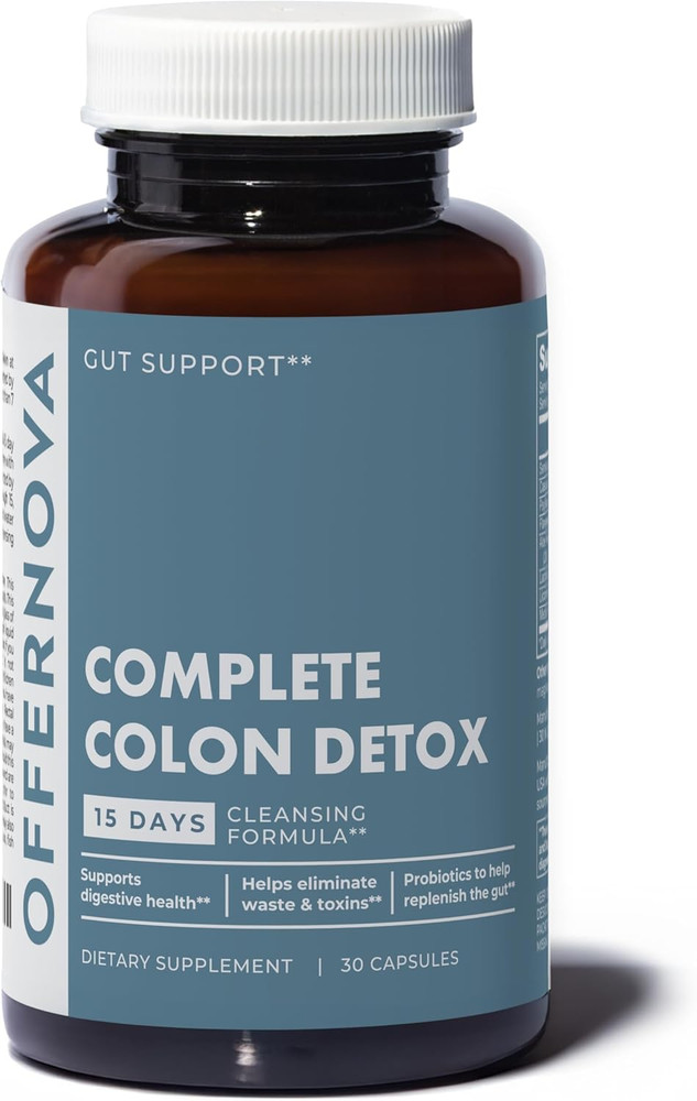 Complete Colon Detox 15 Days 30 Capsules, All Natural Colon Cleanser for Bloatin