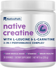 Nativepath Creatine Monohydrate Powder L-Leucine L-Carnitine 30 Servin EXP:09/27