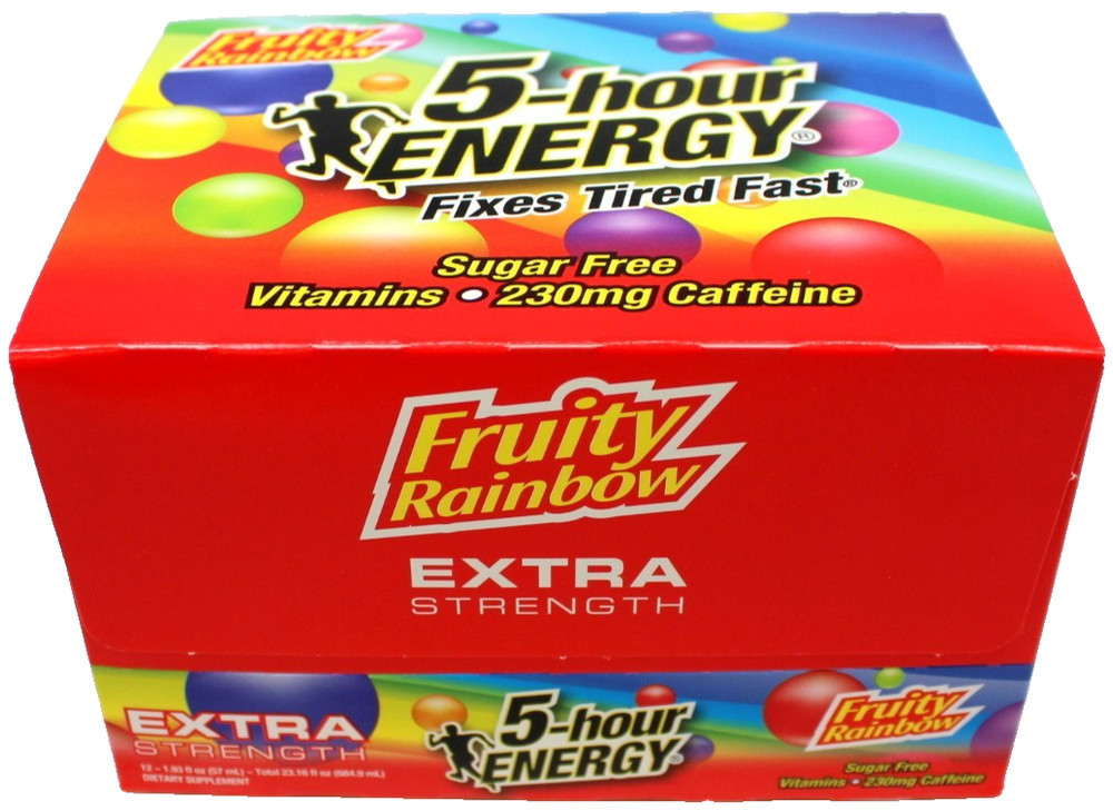 5 Hour Energy Fruity Rainbow Flavor Extra Strength 12 Ct Box 1.93 Oz Sugar Free