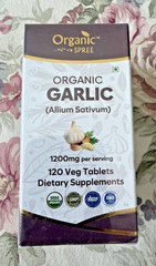 ORGANIC SPREE Garlic 120 Tablets | Allium Sativum (Garlic) | USDA Organic