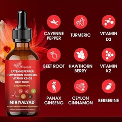 Cayenne Pepper Supplement Liquid Drops + Hawthorn Berry – Pack 2
