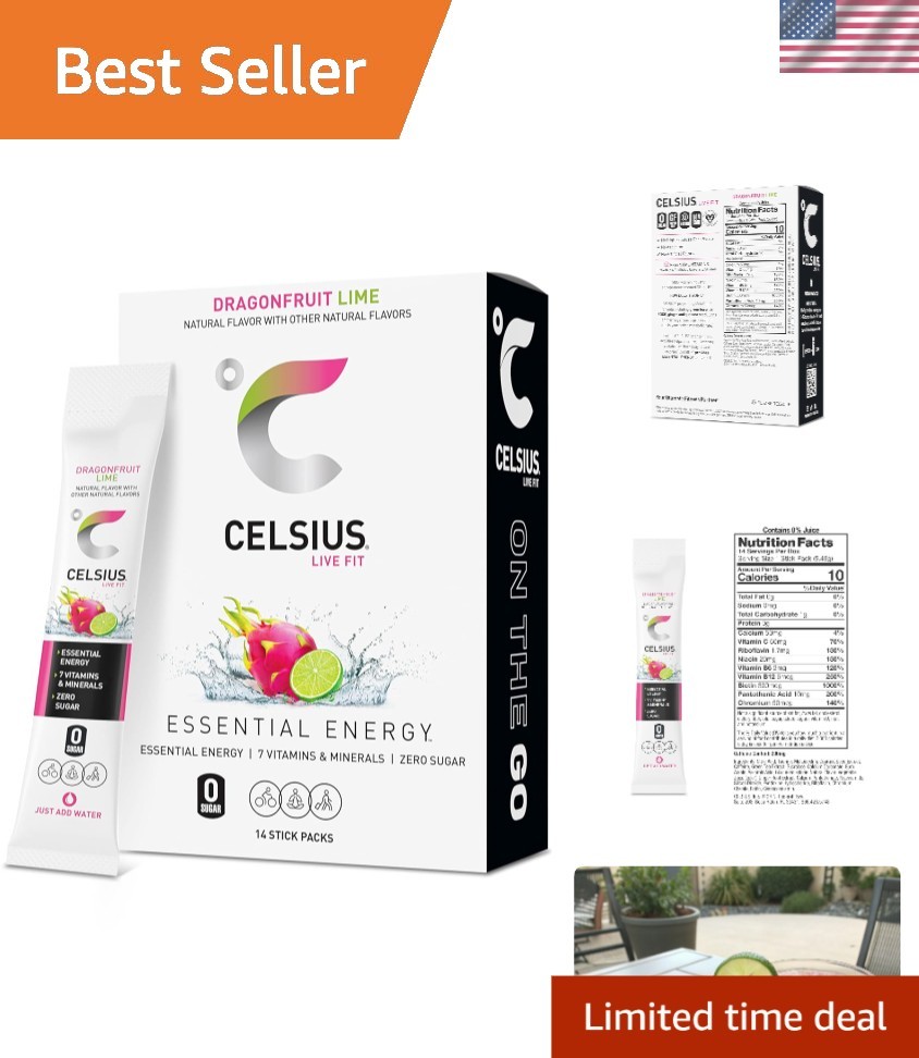 Convenient 2.8oz Dragonfruit Lime On-The-Go Powder Sticks – Hydration & Energy
