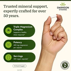 Swanson Triple Magnesium Complex Bone, Nerve, and 300 Count (Pack of 2)