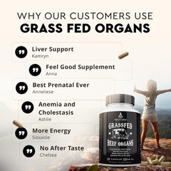 grass supplement Ancestral fed beef organ & supplement -3 bottles -180 capsules