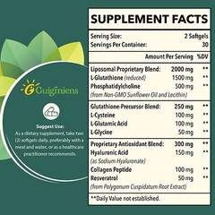 LIPOSOMAL GLUTATHIONE 2000mg Resveratrol + Collagen + Hyaluronic Acid Anti Aging