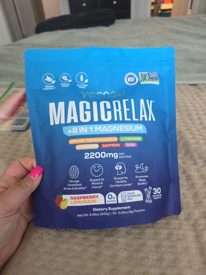 Yesnao MagicRelax Magnesium Supplement 8 In 1 Ashwagandha L-Theanine Raspberry