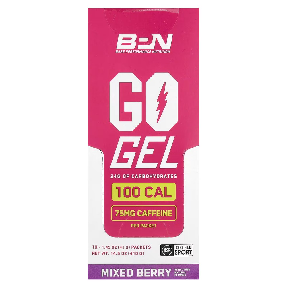 2 X BPN, Go Gel, Mixed Berry CAF, 10 Packets, 1.45 oz (41 g) Each