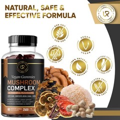 Mushroom Extract Complex Gummies Lions Mane Chaga 2-pack Focus Memory Immunity