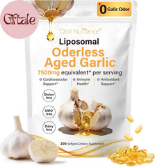 Aged Garlic Extract 7500mg Odorless Organic Garlic Softgels Heart Support
