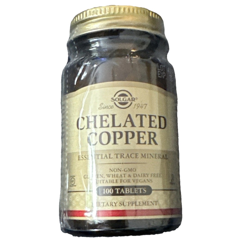 Solgar Chelated Copper 100 Tablets Highly Bioavailable Skin Hair Nails NEW