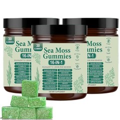 1 Sea 16 Organic Moss Gummy | Irishmoss Extract 6000Mg | Apple Green Flavor in