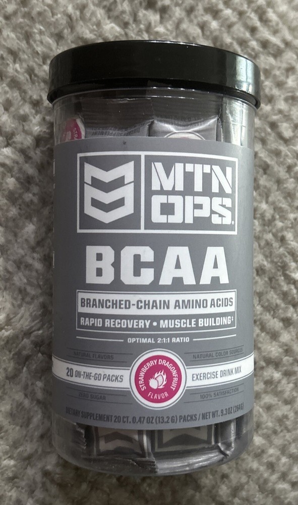 MTN OPS ~ BCAA ~*Strawberry Dragonfruit*~ 20 Pk ~ Sealed ~ Exp.11/2025