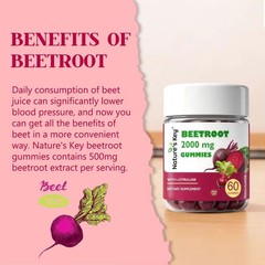 2 Pack Beet Root Gummies Vegan Paech Flavor Chewable Supplement, Gluten Free