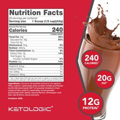 Keto Meal Replacement Shake Powder for Optimal Results + MCT Oil + Grass-Fed Whe