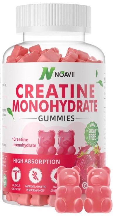 Creatine Monohydrate Gummies 5000mg for Men & Women – 90ct Strawberry Gummies