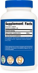 Nutricost N-Acetyl L-Cysteine (NAC) 600mg, 120 120 Count (Pack of 1), Red