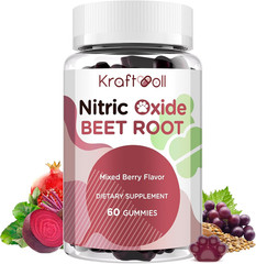 Beet Root Gummies 6000Mg – Nitric Oxide Booster with Grape Seed, Pomegranate, Vi