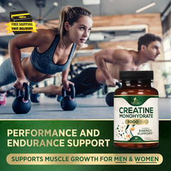 Creatine Monohydrate 3000Mg per Serving – Micronized Creatine Powder Capsules –