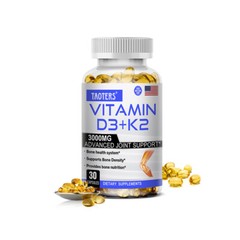 Vitamin K2 (MK7) with D3 5000 IU Supplement, BioPerine Capsules, Immune Health
