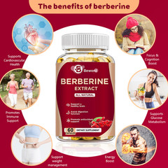 Berberine with Ceylon Cinnamon 1200mg 60 Caps Heart Health & Immune Support