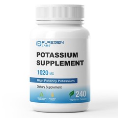 Puregen Labs Potassium Bicarbonate Supplement 1020 mg | 240 Count (Pack of 1)