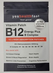 B12 Ultra Strength Energy Patches + B Complex – 5000mcg Methylcobalamin