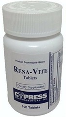 Cypress Pharmaceuticals Rena-Vite Vitamins Dietary Supplement Tablets 100 Count
