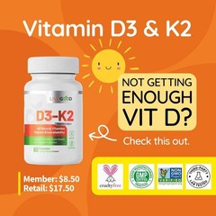 (1) Bottle Vitamin D3+K2