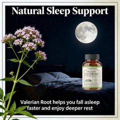 Organic Valeria Root Capsules – Natural Mood Aid & Calm Support 30/60/120 Caps