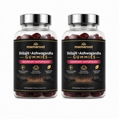 Mamaroot Shilajit + Ashwagandha Gummies For Wellness Adaptogenic – Bundle Of Two
