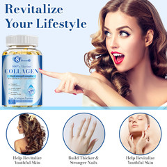 Hydrolysed Type I Marine Collagen Capsules 1500mg For Skin, Nail Hair Health.
