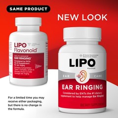LIPO Ear Ringing Support Supplement – Lemon 100 Count (Pack of 1)