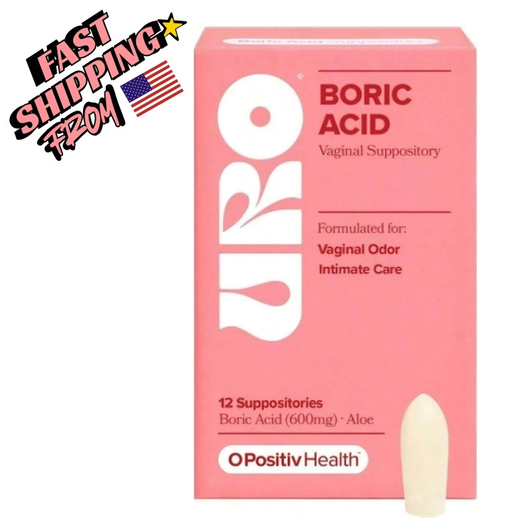– URO Boric Acid Vaginal Support Acid & Aloe For Vaginal Odor, 12 Ct