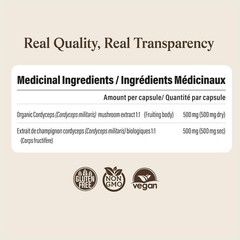 Real Mushrooms Cordyceps Capsules – Performance Mushroom Extract Supplement w…