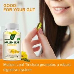 Mullein Leaf Capsules For Lung Cleansing & Detox Herbal 1500mg 60/120/240Caps