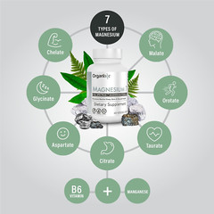 Magnesium Capsules – Sleep Support, Muscle Recovery – Vegan, 60 Count
