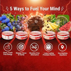 Cannadips – Brain Fuel Variety Pack – Nootropic Caffeine Pouches – 50mg Lions…