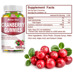 Cranberry Extract Gummies 1000mg Extra Strength Urinary Tract Support
