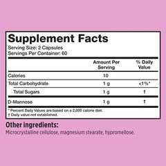 Utiva D Mannose 120 Count Bladder and Urinary Tract Supplement Easy to Swallow