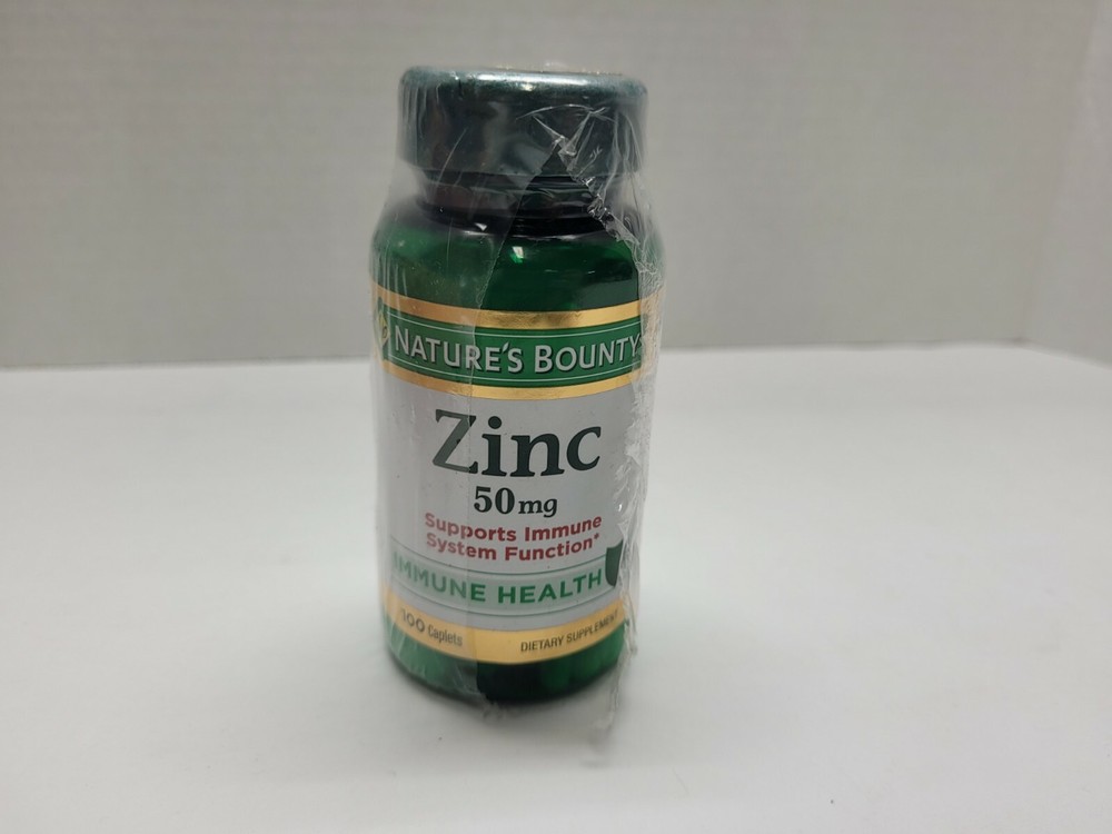 Nature’s Bounty Zinc 50 mg Caplets 100 each New sealed bottle