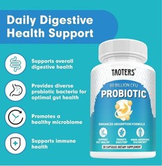 🔥 2 Bottles Taoters 60 billion cfu probiotic 60 capsule Time Release Gut Health