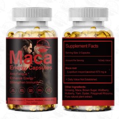 Organic Maca Root Capsules | 120 Pills | Peruvian Maca Extract for Men & Women
