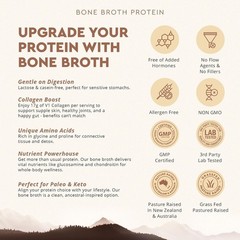 Ancestral Supplements Grass Fed Beef Bone Broth Protein Powder Vanilla 30 Serv
