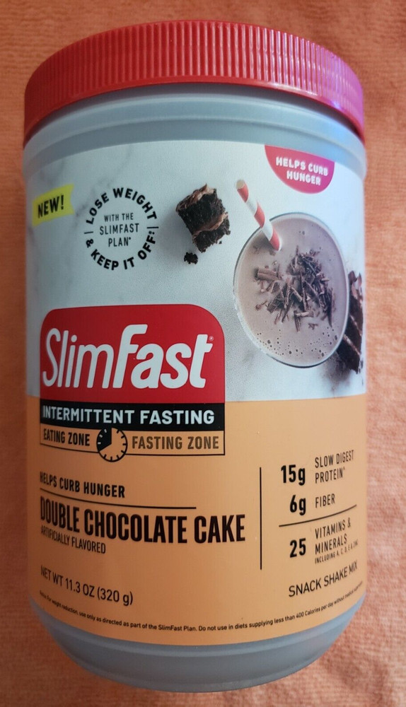 SLIM FAST – Intermittent Fasting – Double Chocolate Cake – 11.3 oz – Exp 4/2025