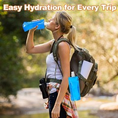 10 Pcs Collapsible Foldable Water Bottle 480ml, Leak Proof with 16 Ounces