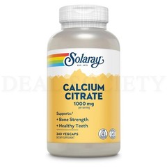 Solaray Calcium Citrate 1000mg Chelated Calcium Supplement 240 VegCaps