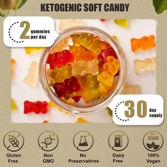 Keto BHB Fat Burner Weight Loss Supplement Support Rapid Fat Burning 60 gummies