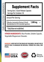 Premium Quality Testosterone – TRIBULUS TERRESTRIS 1000MG 2 Bottles 200 Capsules